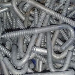 Screw in galvanised J hook M12 150mm
